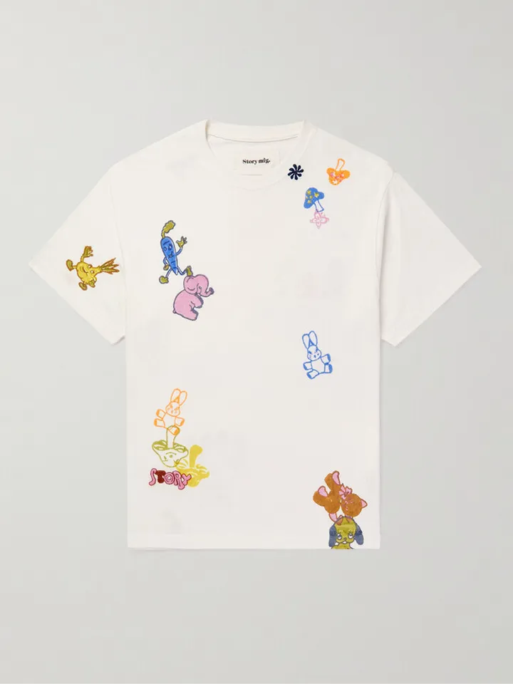 Grateful Logo-Embroidered Printed Organic Cotton-Jersey T-Shirt