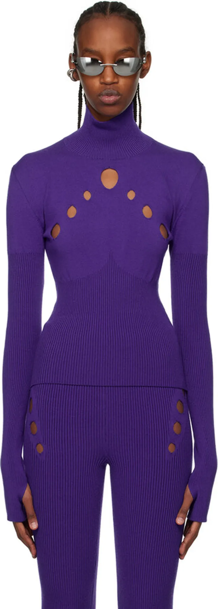 Jean Paul Gaultier Purple Cutout Turtleneck
