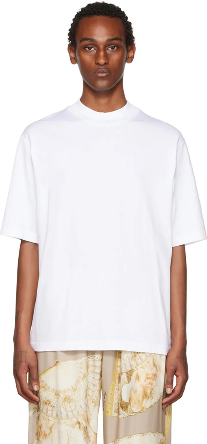 Acne Studios White Mock Neck T-Shirt