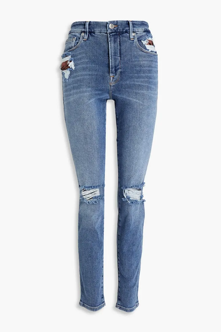 Good Legs distressed high-rise skinny jeans