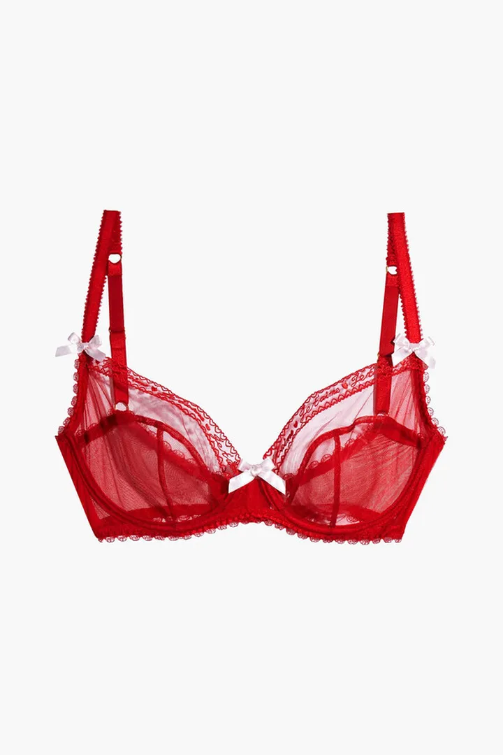Edita embroidered mesh balconette bra