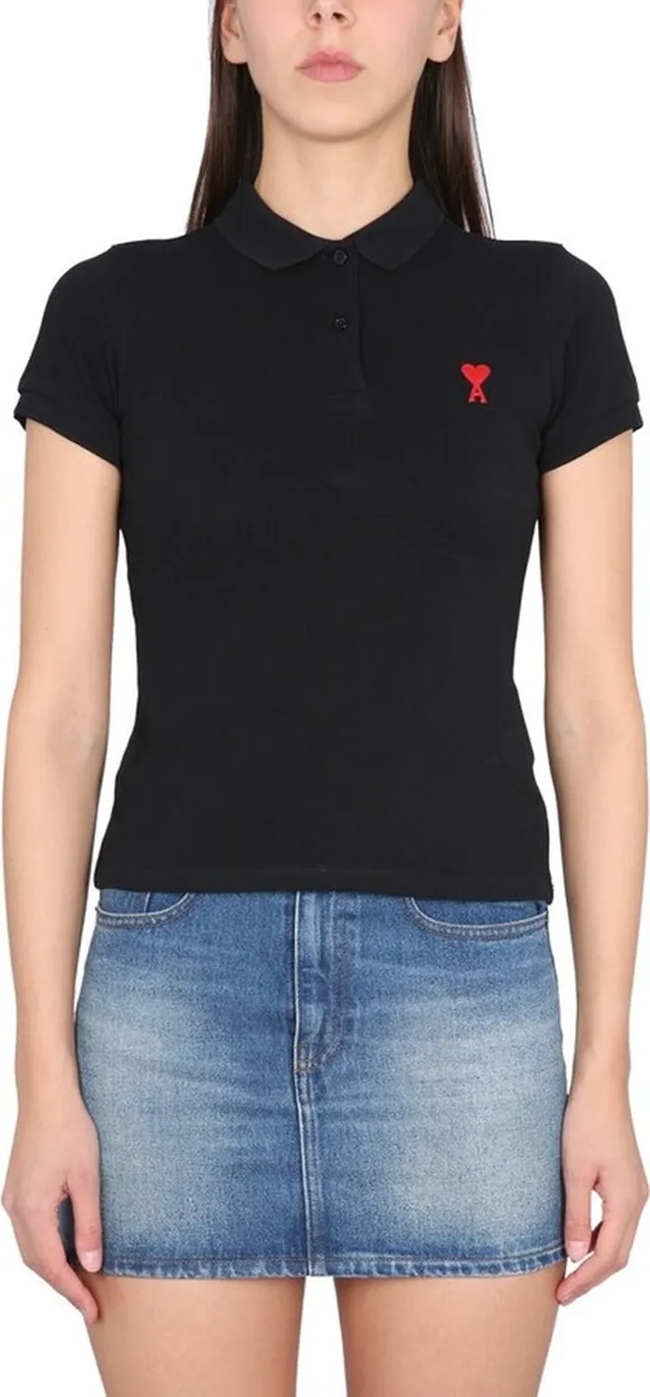 AMI Ami de Coeur Logo Embroidered Polo Shirt