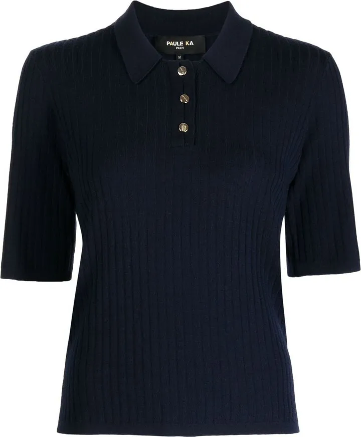 Merino Wool Ribbed-Knit Top