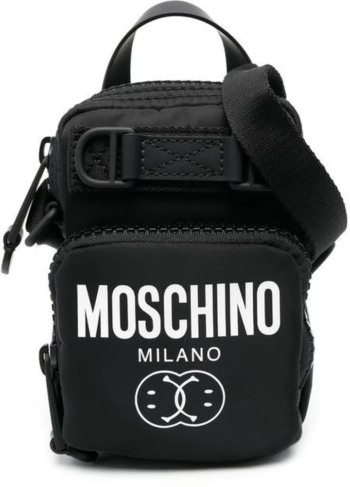 Logo-Print Zip-Up Shoulder Bag