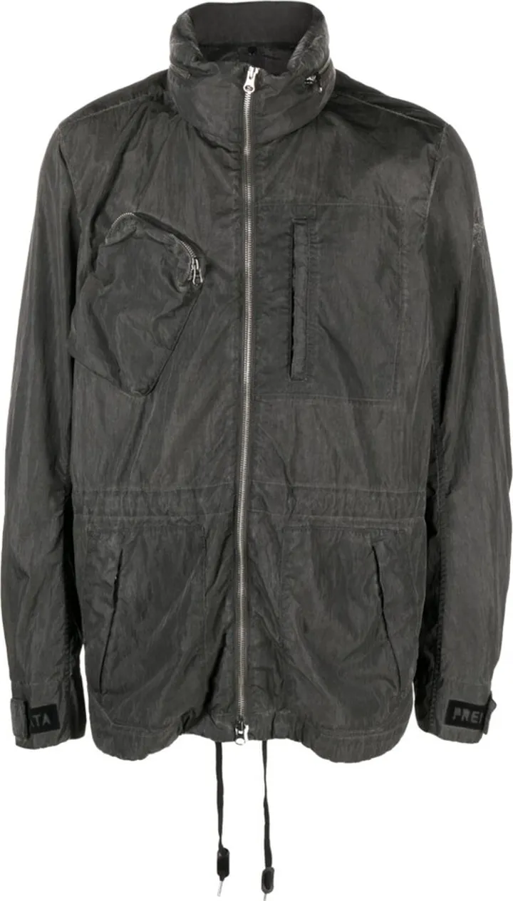 Logo Print Zip-Up Parka