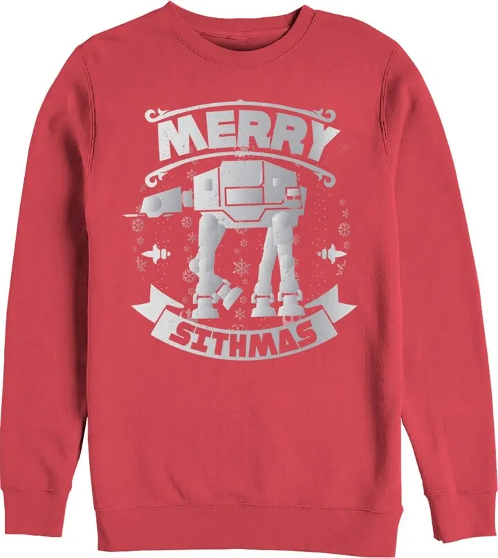 Men's Star Wars Christmas Sithmas AT-AT Sweatshirt - Red - Large