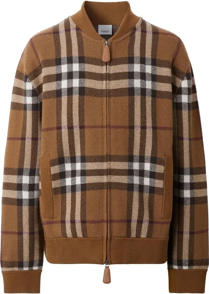 Vintage Check cashmere bomber jacket