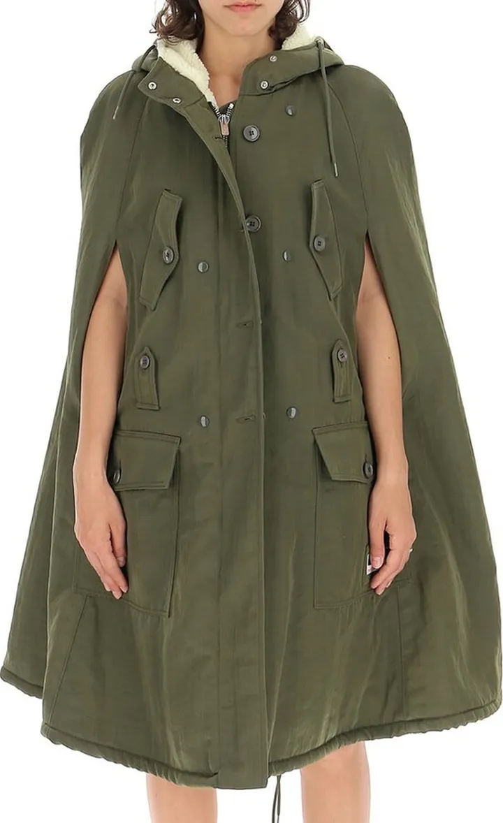 Miu Miu Shearling Hooded Cape