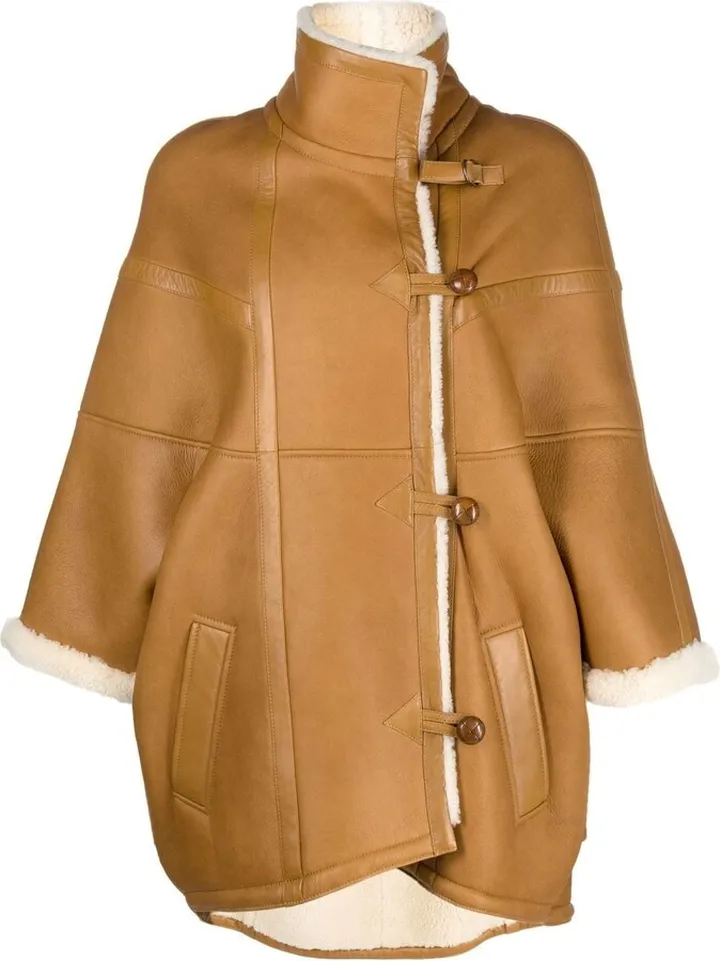 Panelled Toggle Cape Jacket