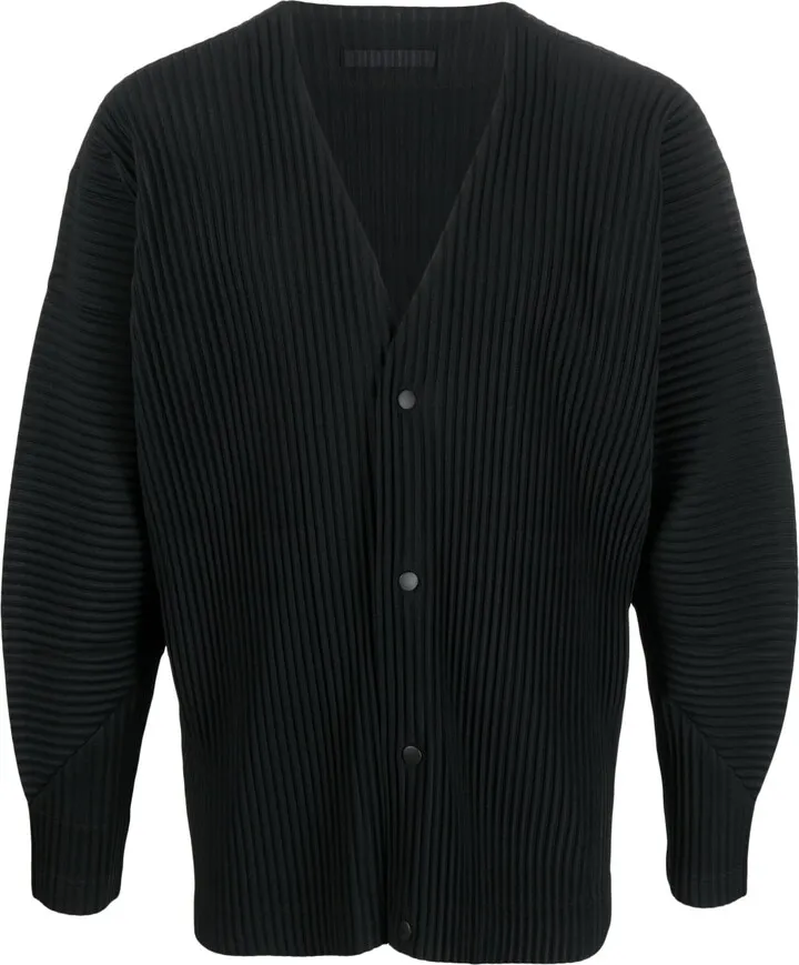 pleated V-neck shirt