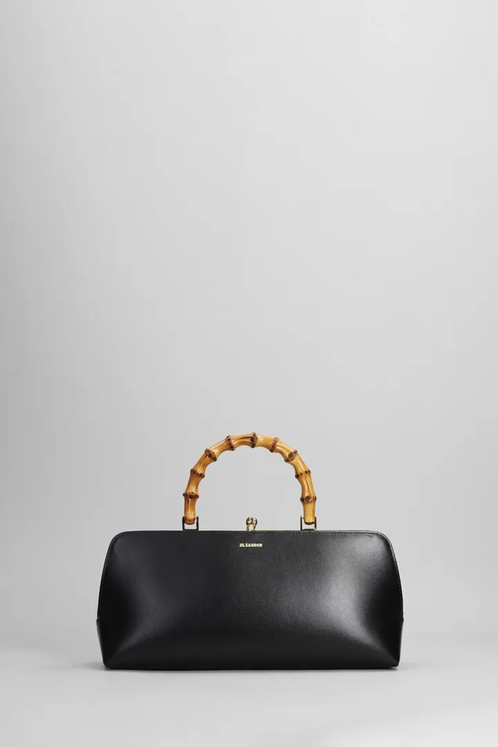 Hand Bag In Black Leather