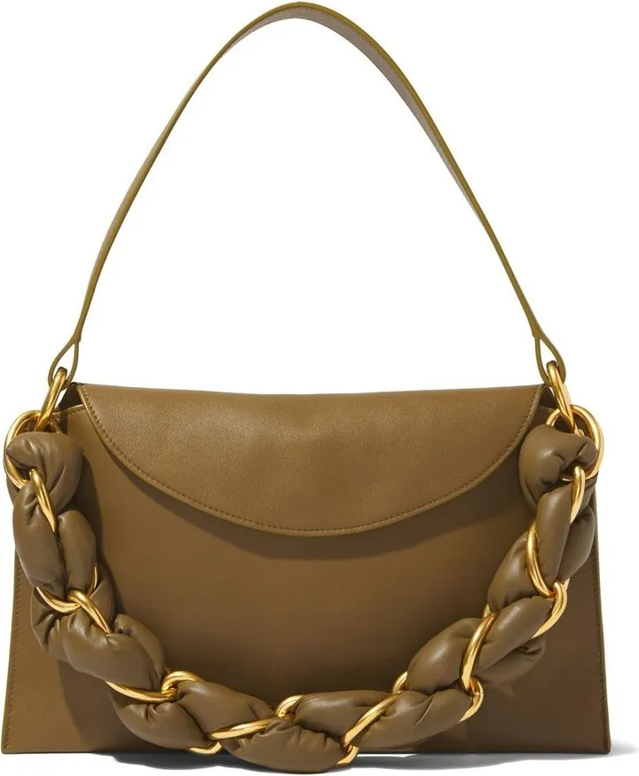 Braid leather shoulder bag