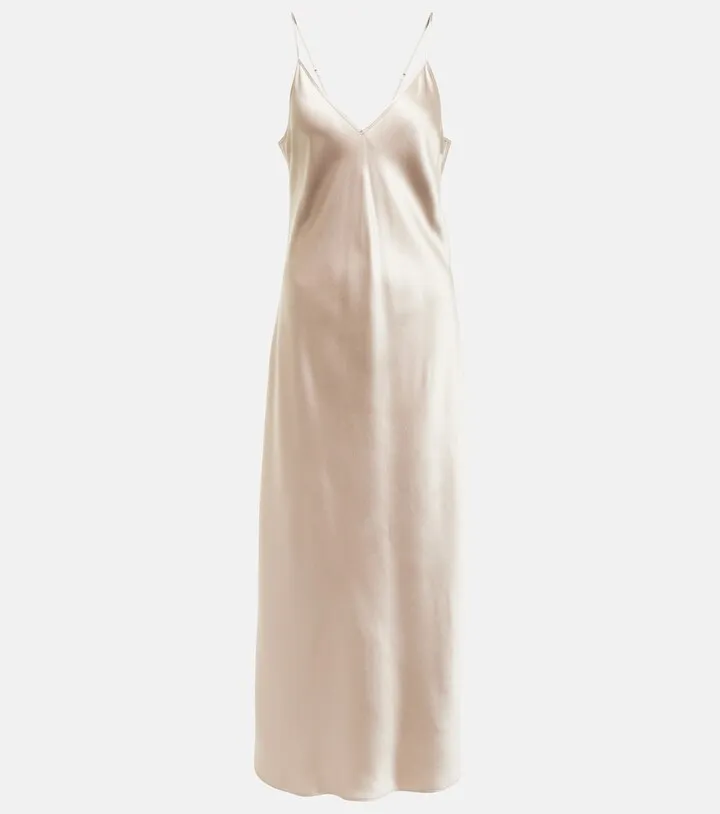 Clea silk satin slip dress