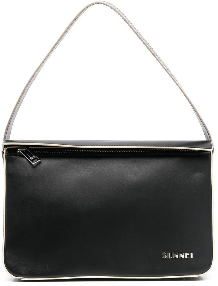 Logo-Plaque Leather Tote