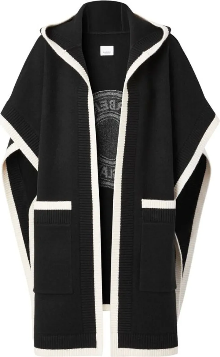 Burberry Wool-Cashmere Logo Cape