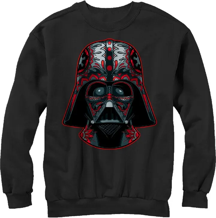 Men's Star Wars Darth Vader Helmet Markings Sweatshirt - Black - Large