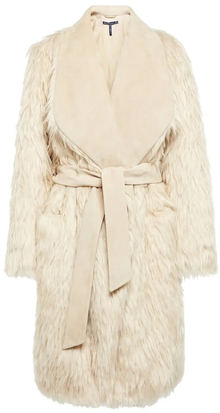 Wool faux-fur coat