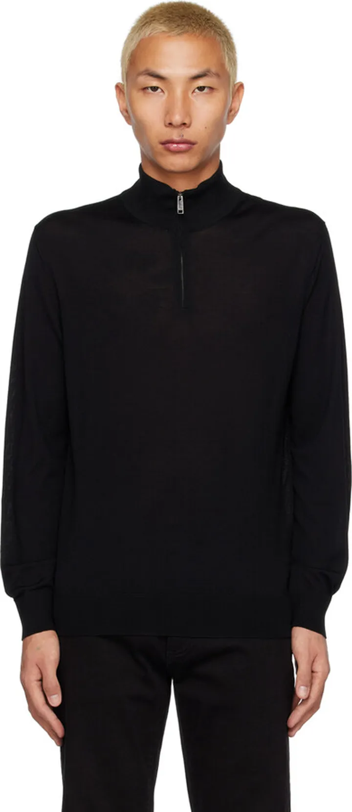 ZEGNA Black Zip Sweater