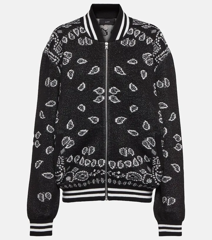 Bandana piquet jacquard bomber jacket
