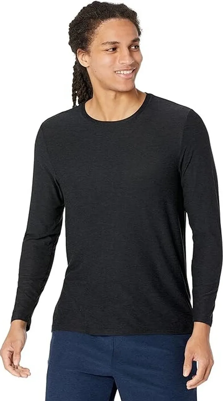 Beyond Yoga Always Beyond Long Sleeve Crew (Darkest Night) Men's Clothing