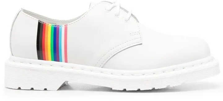 rainbow stripe-print lace-up Oxfords