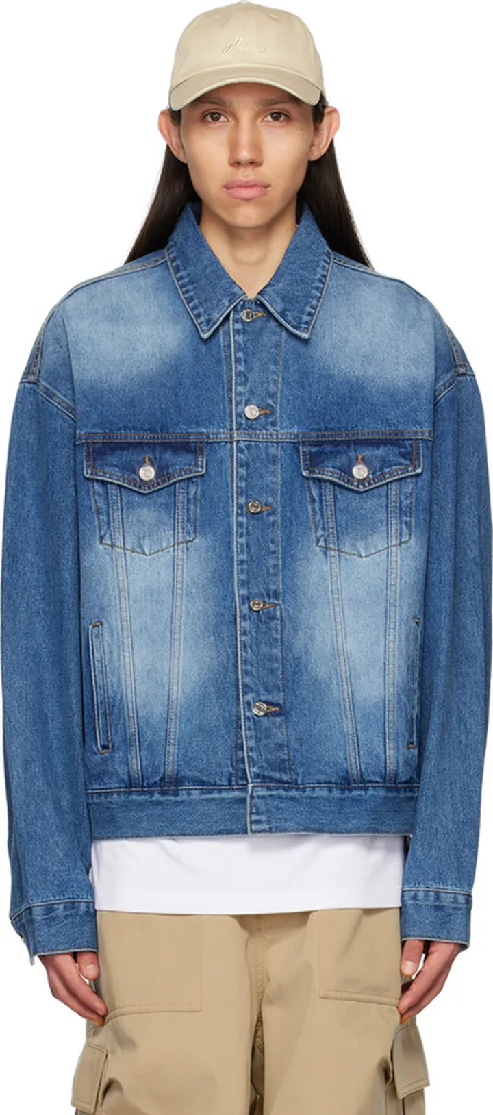 We11done Blue Love Denim Jacket