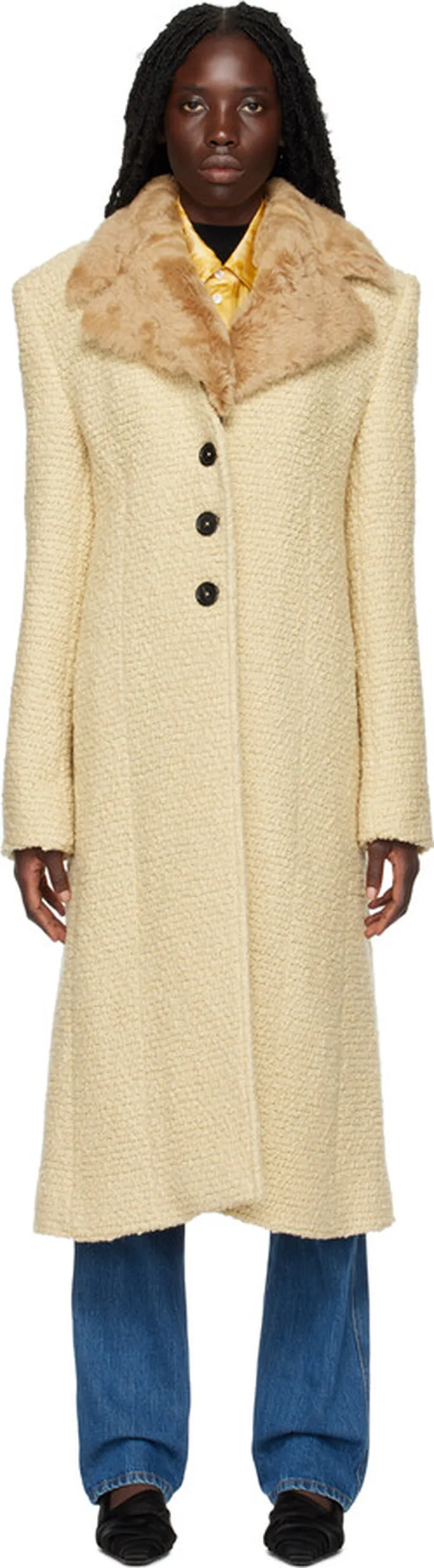 Kwaidan Editions Beige Notched Lapel Coat
