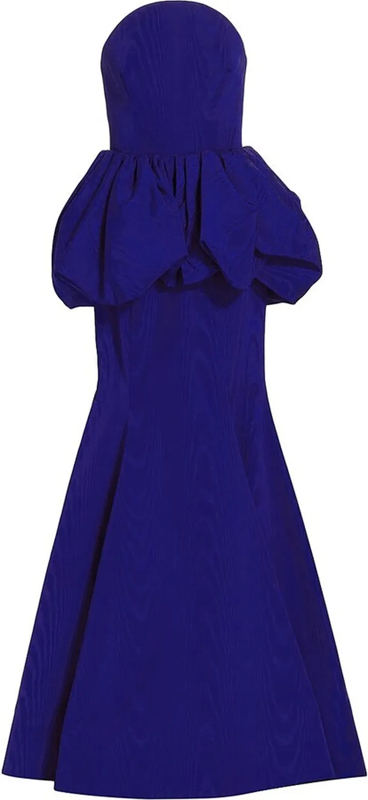 Strapless Taffeta Peplum Gown
