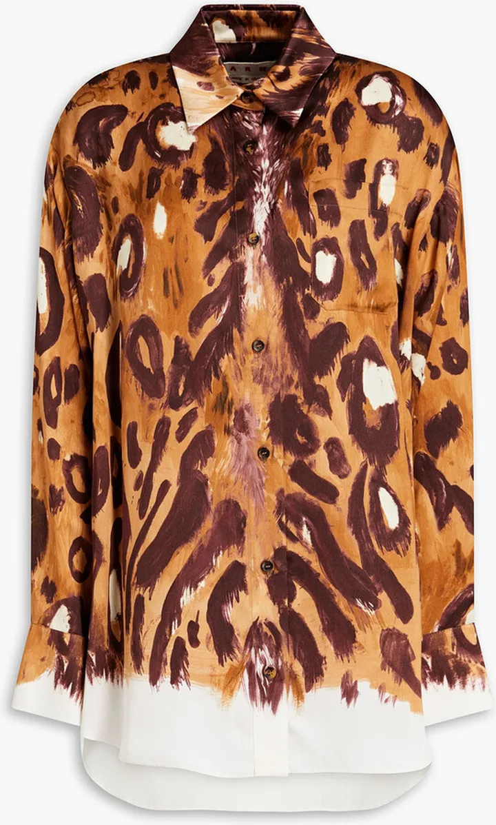 Printed satin shirt