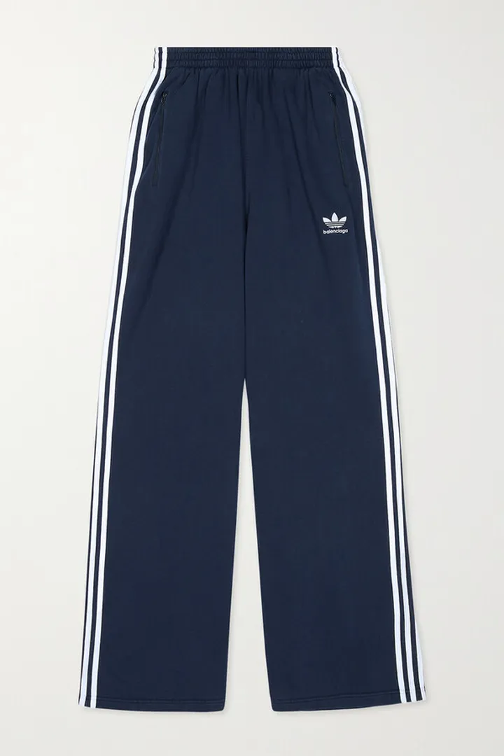 Balenciaga - + Adidas Striped Cotton-jersey Track Pants - Blue