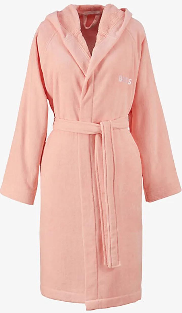 Primrose Plain Logo-embroidered Hooded Cotton-velvet Bathrobe