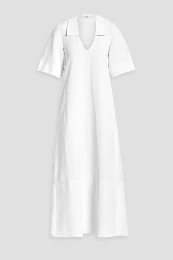 Slub woven maxi dress