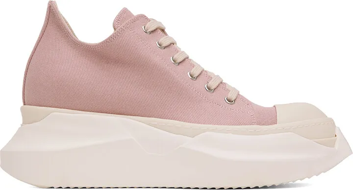 Rick Owens DRKSHDW Pink Abstract Denim Sneakers