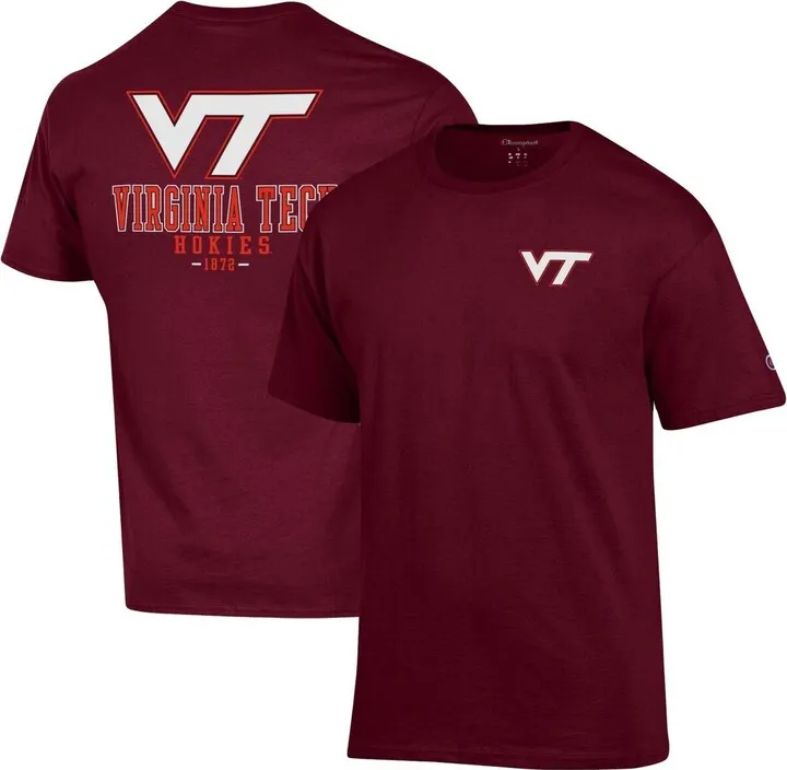 Men's Champion Maroon Virginia Tech Hokies Stack 2-Hit T-shirt
