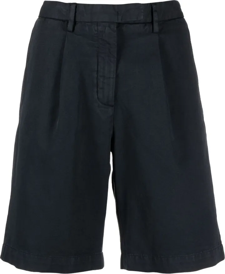 Cotton Blend Knee-Length Shorts