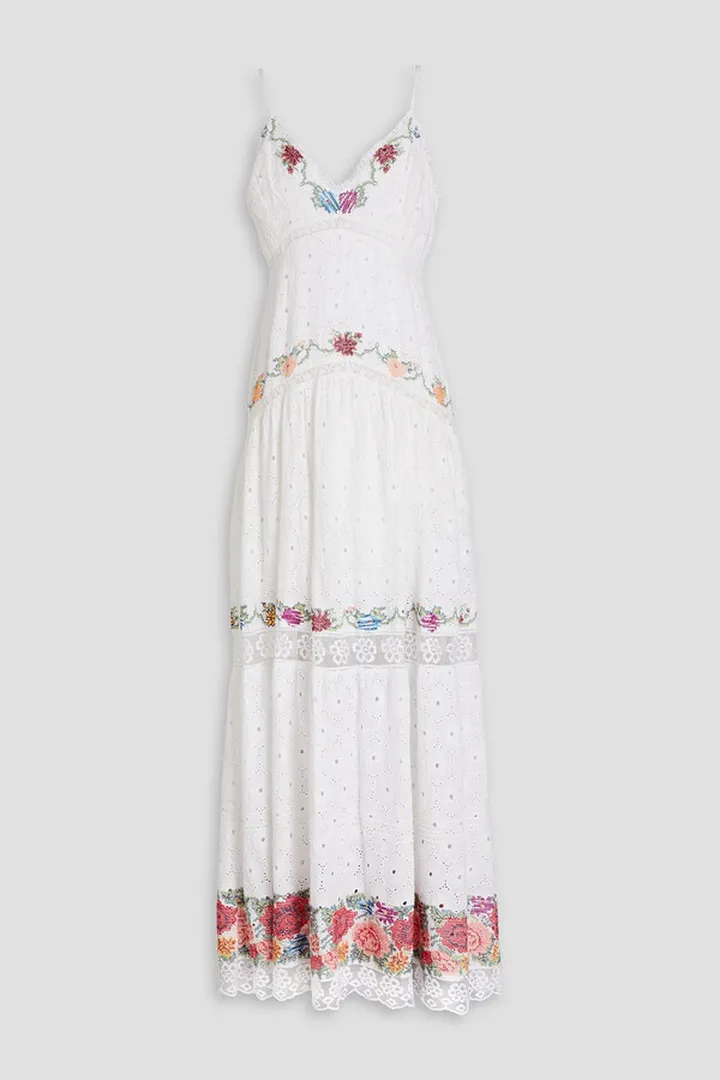 Umi embroidered broderie anglaise cotton maxi dress