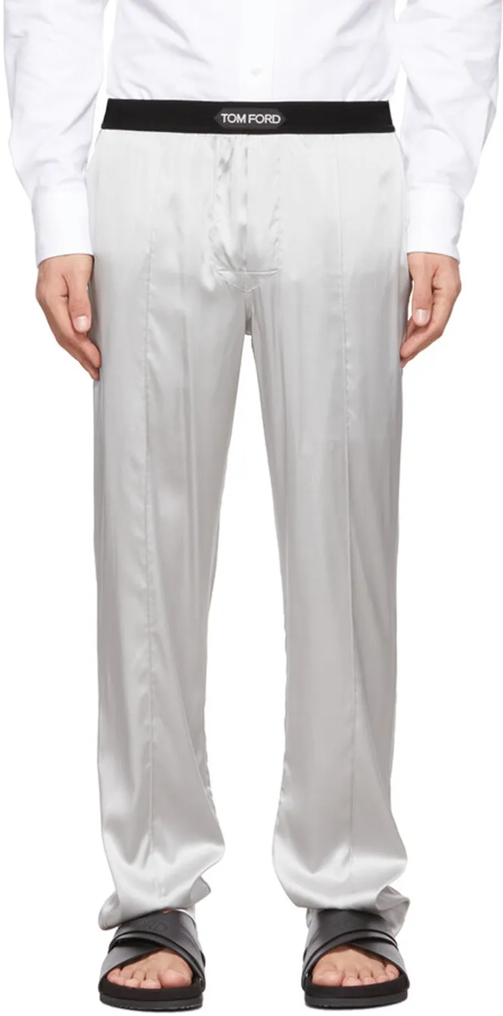 TOM FORD Grey Silk Pyjama Pants
