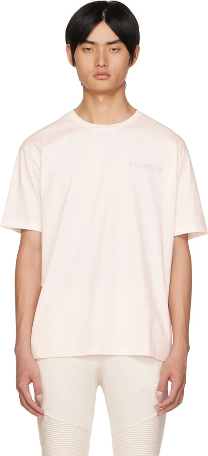 Balmain Beige Reflective T-Shirt