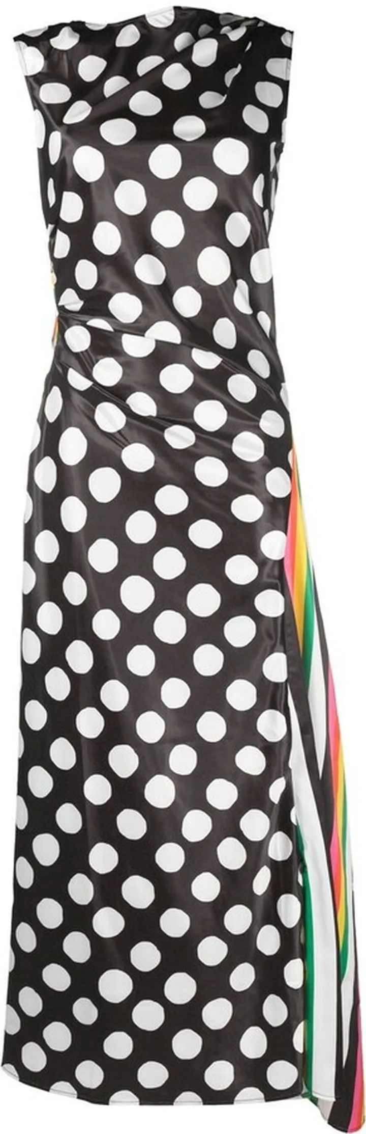 Ruched Multi-Print Maxi Dress