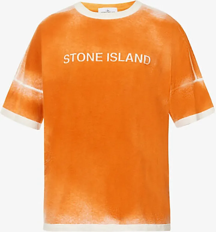 tone Island Mens ienna Airbrushed Brand-print Cotton-jersey T-shirt