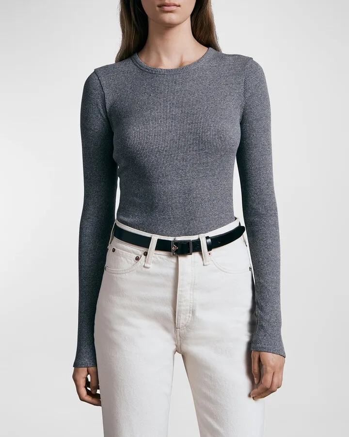 Ribbed Long-Sleeve Top