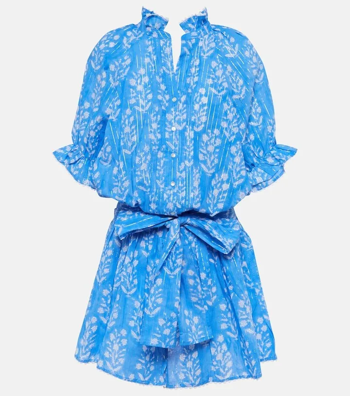 Floral cotton-blend minidress