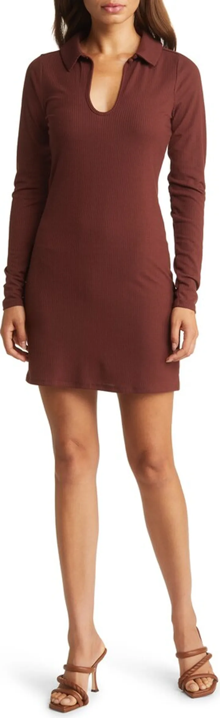 Sierra Rib Long Sleeve Minidress