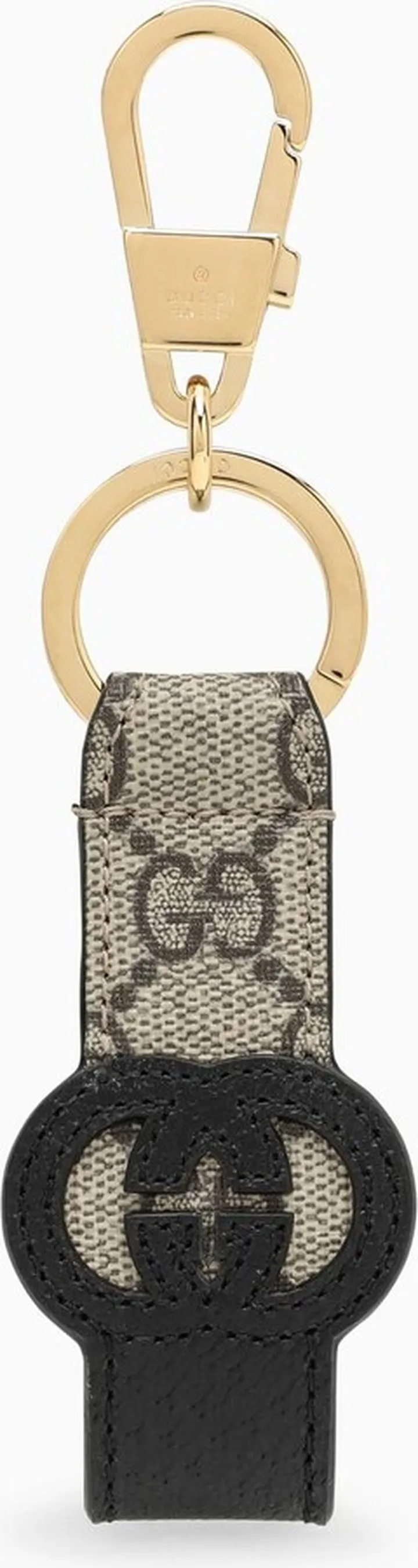Ebony-black Key Ring In Gg Supreme