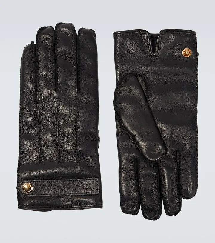 Raised seam leather gloves