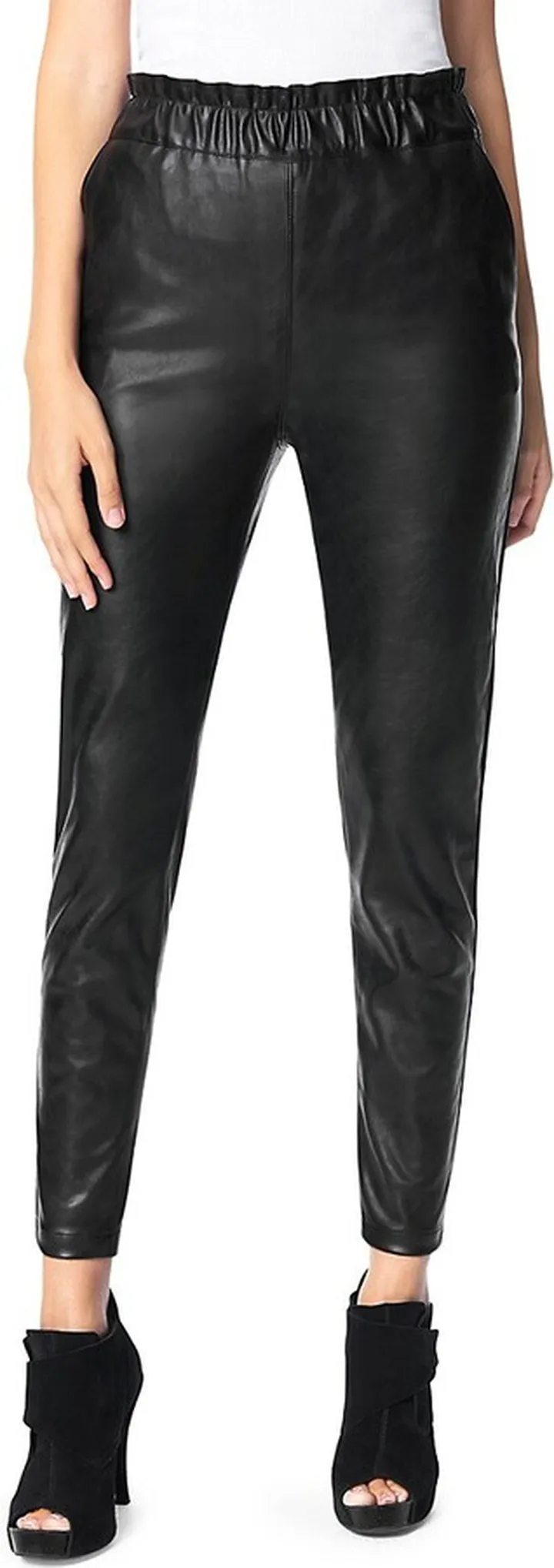 Paperbag Faux Leather Pants