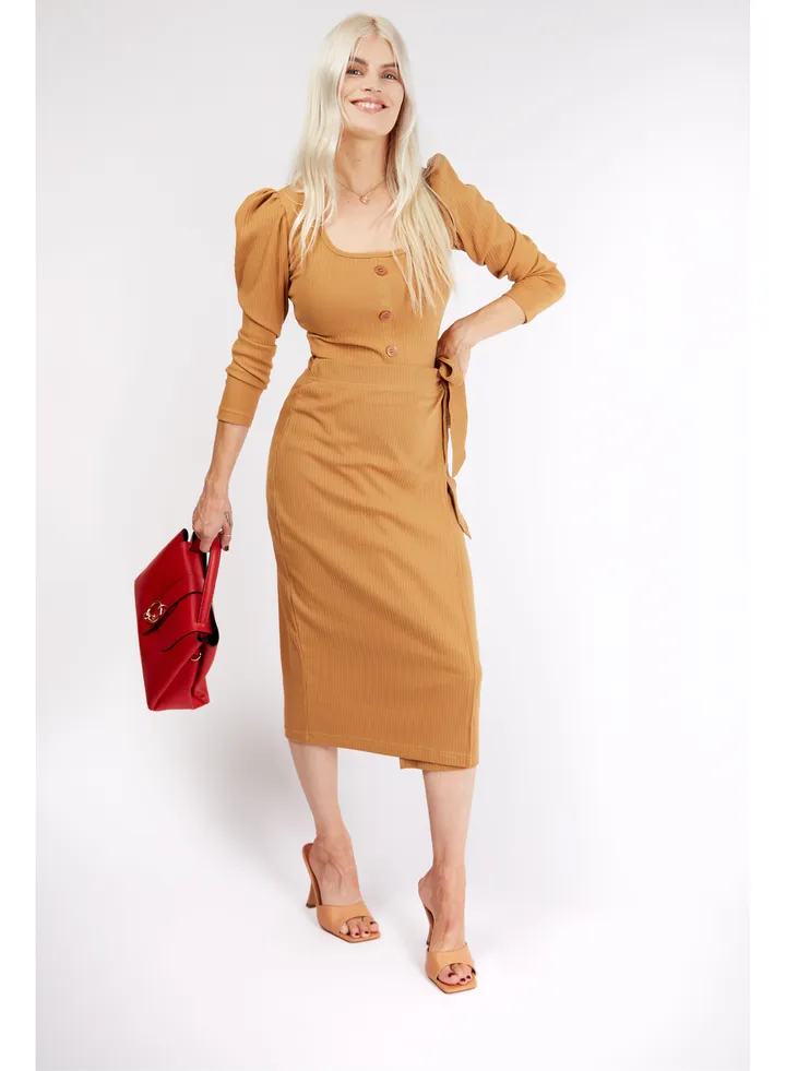 Little Mistress Button Down Ribbed Top