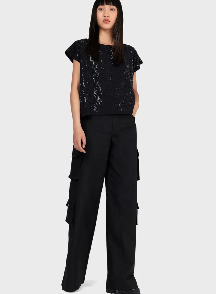 Embellished Knitted Top