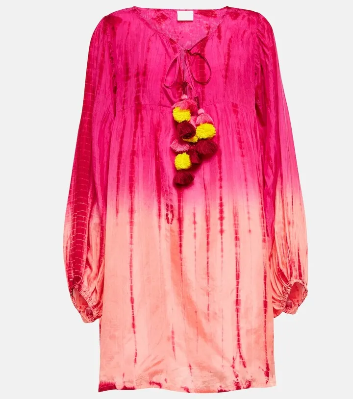 Tie-dye silk minidress