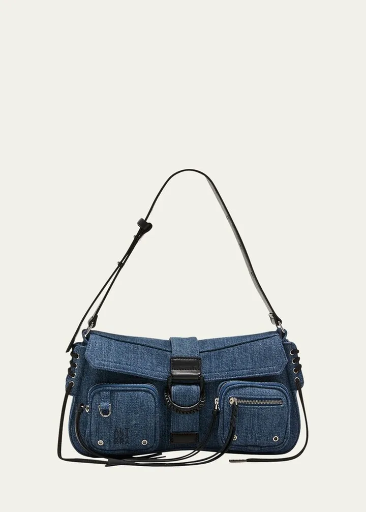Parka Buckle Denim Shoulder Bag